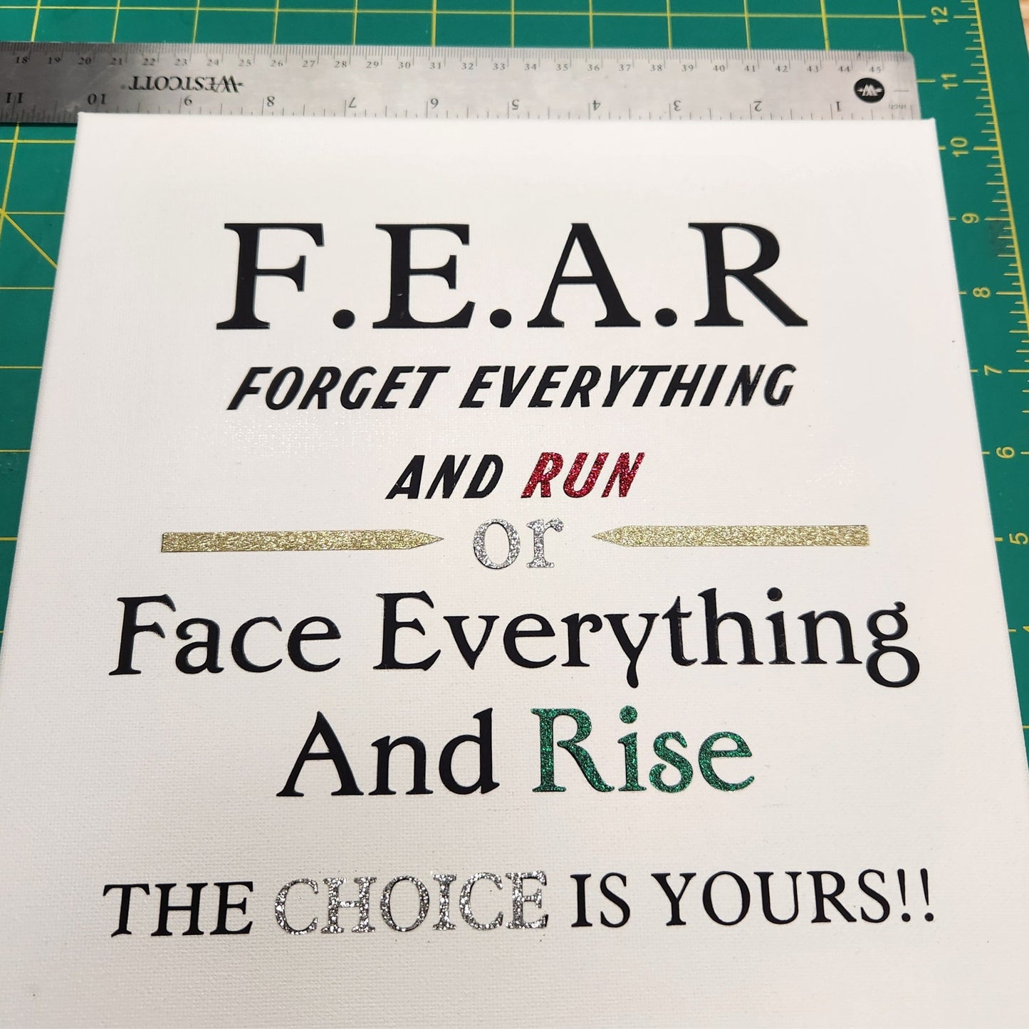 Canvas Quote Color - Fear Forget everything and run or face everything and rise - Oddsizes